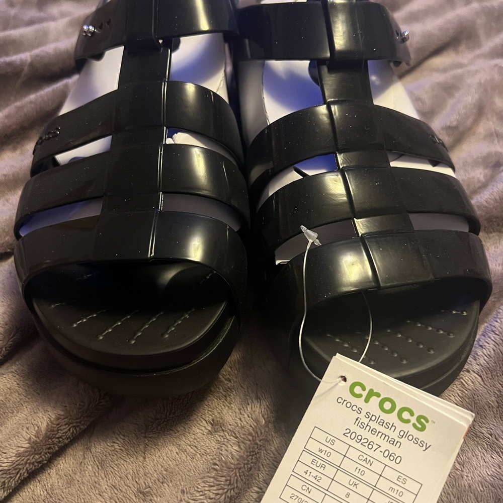 CROCS Black Fisherman Sandals
